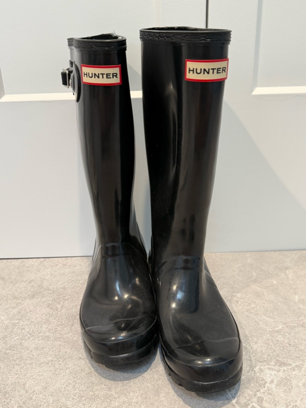 Hunter Glossy Black Tall Wellington Boots